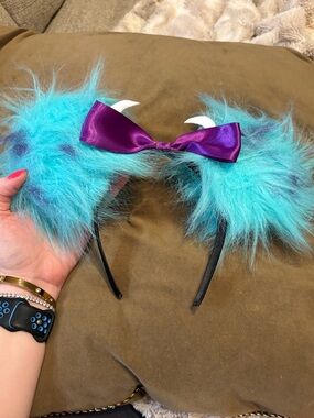 Sulley from Monster’s Inc. Mickey Ear Headband w/ Purple Bow- Handmade